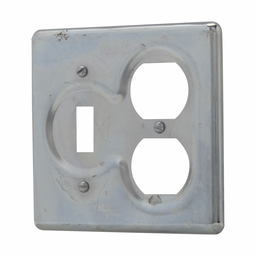 Crouse-Hinds S32232 2-Gang Sheet Steel Duplex Round Flush Mount Device Box Cover