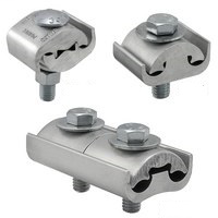 Product image for Ilsco PG620-S-Z Aluminum Parallel Groove Clamp, Dual Rated, Conductor Range 2/0-6 Sol, 3/8in Steel Bolt