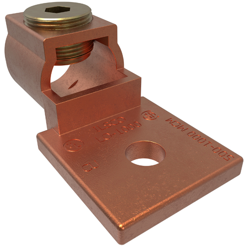 Ilsco LO1000 Copper Mechanical Lug, Conductor Range 1000500, 1 Port