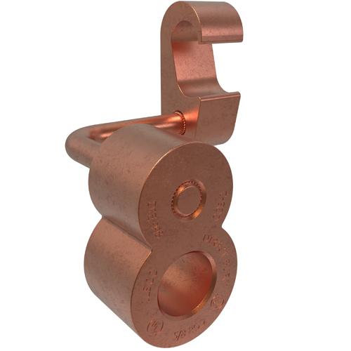 Product image for Ilsco GGB-2 Permaground Copper Grounding Grid, Conductor Range 250-2, Ground Rod Size 5/8in, Rebar Size #4, UL, CSA