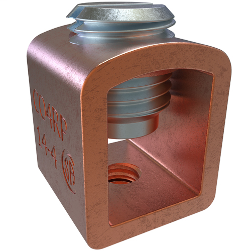 Product image for Ilsco CO4RP Copper Box-Type Mechanical Lug, Conductor Range 4-14, 1 Hole, Round Boss