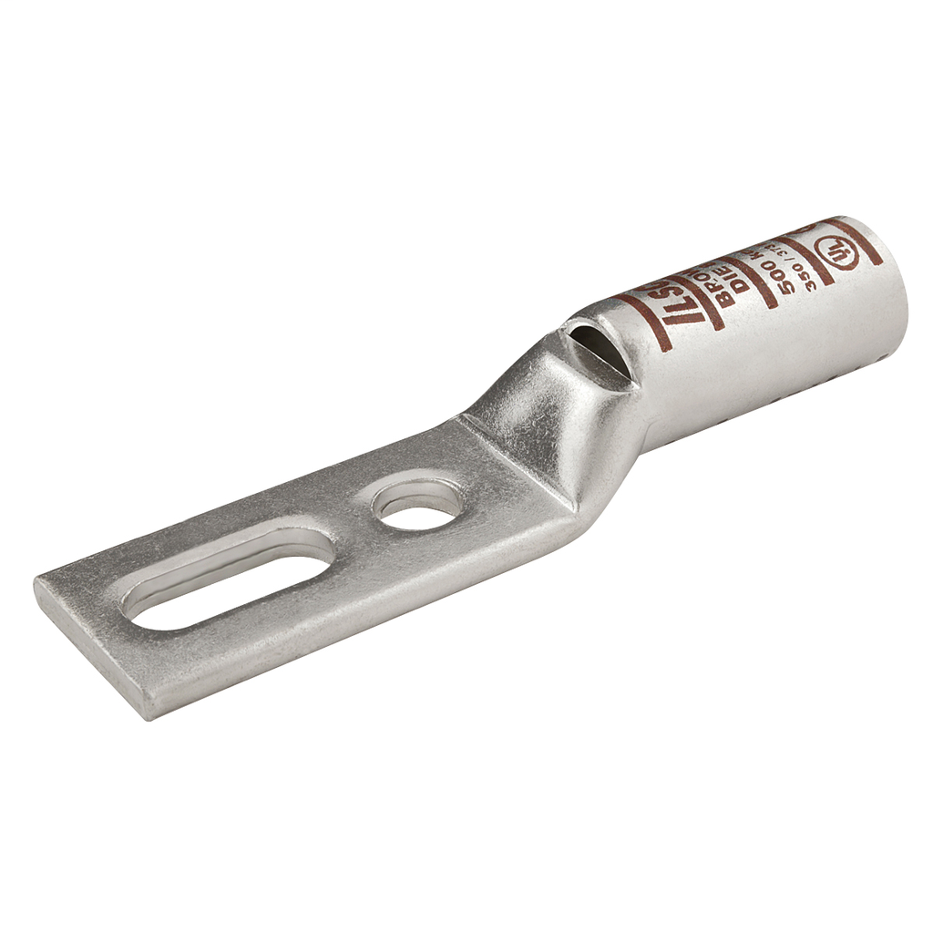 Product image for ILSCO CLWDS-2-38-58-1 2 AWG 3/8 Inch Stud Electrotinned Copper Long Barrel 2-Hole Compression Cable Lug