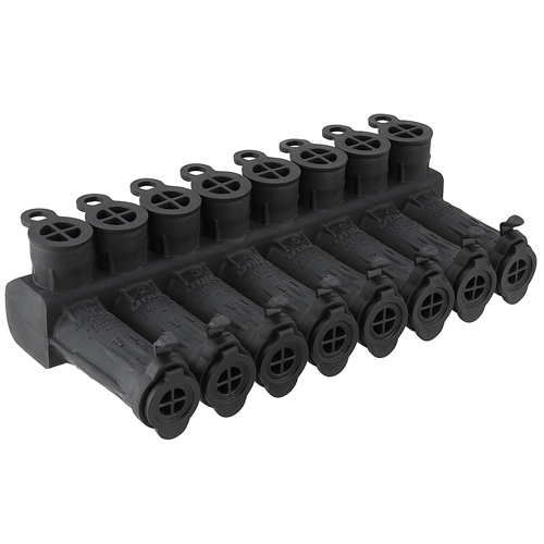 Product image for Ilsco PED8-350SS-DB SafetySub Insulated Multi-Tap Connector, Dual Rated, Direct Burial, Conductor Range 350-12, 8 Ports, UL, CSA