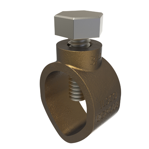 ILSCO CGRC-68 10 to 2 AWG 0.56 x 1.06 x 0.75 Inch Stainless Steel Hardware Cast Bronze Ground Rod Clamp ILSCO CGRC-68 10 to 2 AWG 0.56 x 1.06 x 0.75 Inch Stainless Steel Hardware Cast Bronze Ground Rod Clamp