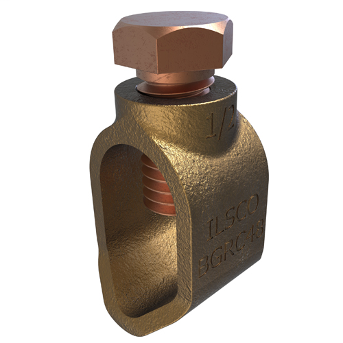 Product image for Ilsco BGRC-48 Permaground Bronze Ground Rod Clamp, Conductor Range 2-10, Ground Rod Size 1/2in, Direct Bury