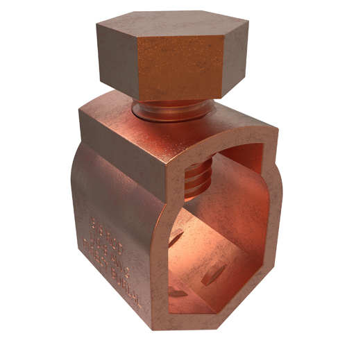 Product image for Ilsco GRC-68 Permaground Bronze Ground Rod Clamp, Ground Rod Sizes 3/4 to 5/8in, Rebar Size #5, UL, CSA