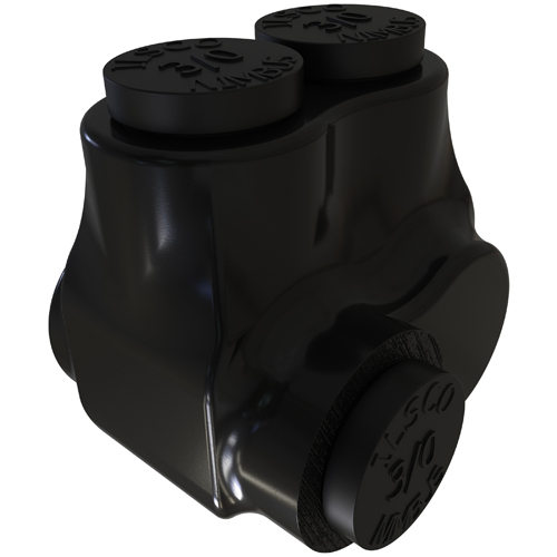 Product image for Ilsco PBTO-3/0 Nimbus Insulated Aluminum In-Line Splicer-Reducer Connector Offset, Conductor Range 3/0-6, 2 Ports, Tin Plated, UL, CSA