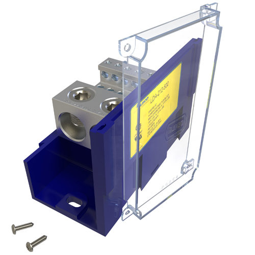 Product image for Ilsco LDA-212-500 Snapbloc Power Distribution Block, Modular Design, Dual Rated, Line Conductor Range 500-4, Load Range 4-14, 2 Ports Per Pole Line Side, 12 Ports Per Pole Load Side, Adder Block, UL, CSA, Includes Cover