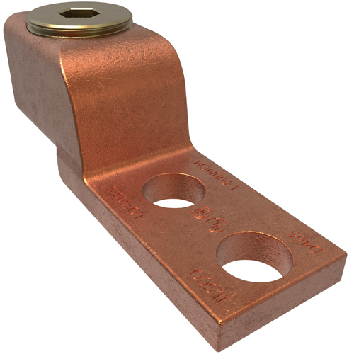 ILSCO LO-600-S 1/2 Inch Stud Copper 1-Conductor 2-Hole Mechanical Lug ILSCO LO-600-S 1/2 Inch Stud Copper 1-Conductor 2-Hole Mechanical Lug