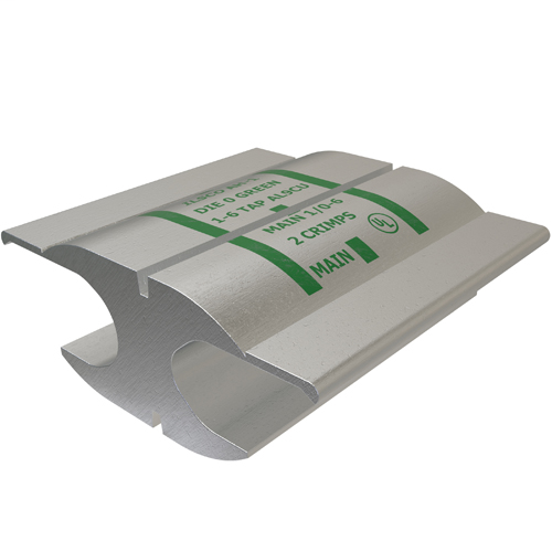 Product image for Ilsco AH-1 Aluminum Compression Tap, Main Range 1/0-6, Tap Range 1-6, Tin Plated, UL