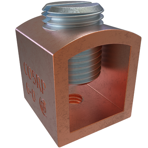 Product image for Ilsco CO5RP Copper Box-Type Mechanical Lug, Conductor Range 1/0-6, 1 Hole, Round Boss