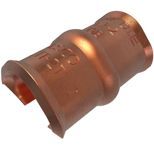 Product image for Ilsco TWCTR2T12 Permaground Copper Thin Wall C-Tap, Main Conductor Range 2-4, Tap Range 4-12, Pink Color Code, UL