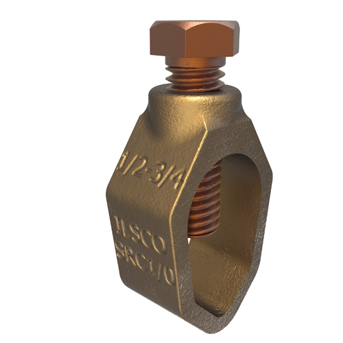 Product image for Ilsco SRC-1/0 Permaground Bronze Ground Rod Clamp, Conductor Range 1/0-10 Sol, Ground Rod Sizes 3/8 to 3/4in, UL, CSA