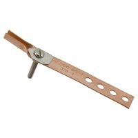 Product image for Ilsco GS-4 Permaground Copper Ground Strap, Pipe Sizes 3/8 to 4in, Heavy .050in Thick