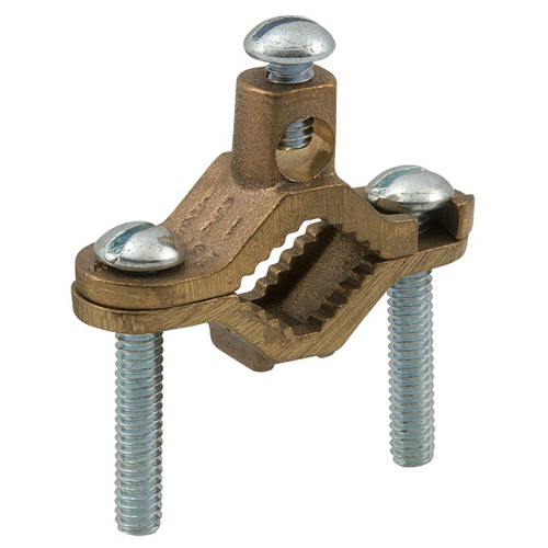 Product image for Ilsco BGC1-50 Permaground Bronze Ground Clamp, Conductor Range 4-8, Pipe Sizes 1/2 to 1in, Conduit Hub Size 1/2