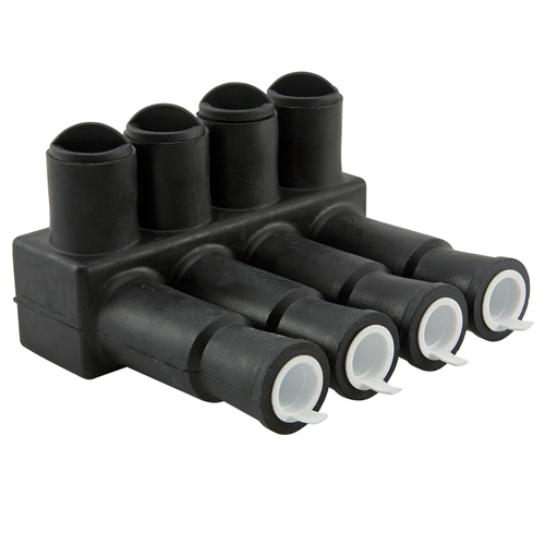 Product image for Ilsco PED-6-750-SS-Z SafetySub Insulated Multi-Tap Connector, Dual Rated, Direct Burial, Conductor Range 750-2, 6 Ports