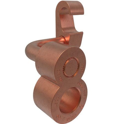 Product image for Ilsco GGB-3 Permaground Copper Grounding Grid, Conductor Range 250-2, Ground Rod Size 3/4in, Rebar Size #5, UL, CSA