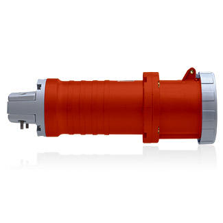 Product image for Leviton 4100C7W 100 Amp, 480 Volt 3 Phase 3-Pole 4 Wire North American Industrial Grade Red Pin and Sleeve Connector