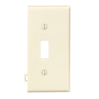 Product image for Leviton PSE1-I 1-Gang Ivory Thermoplastic Nylon Device Mount Sectional Toggle Switch Wallplate
