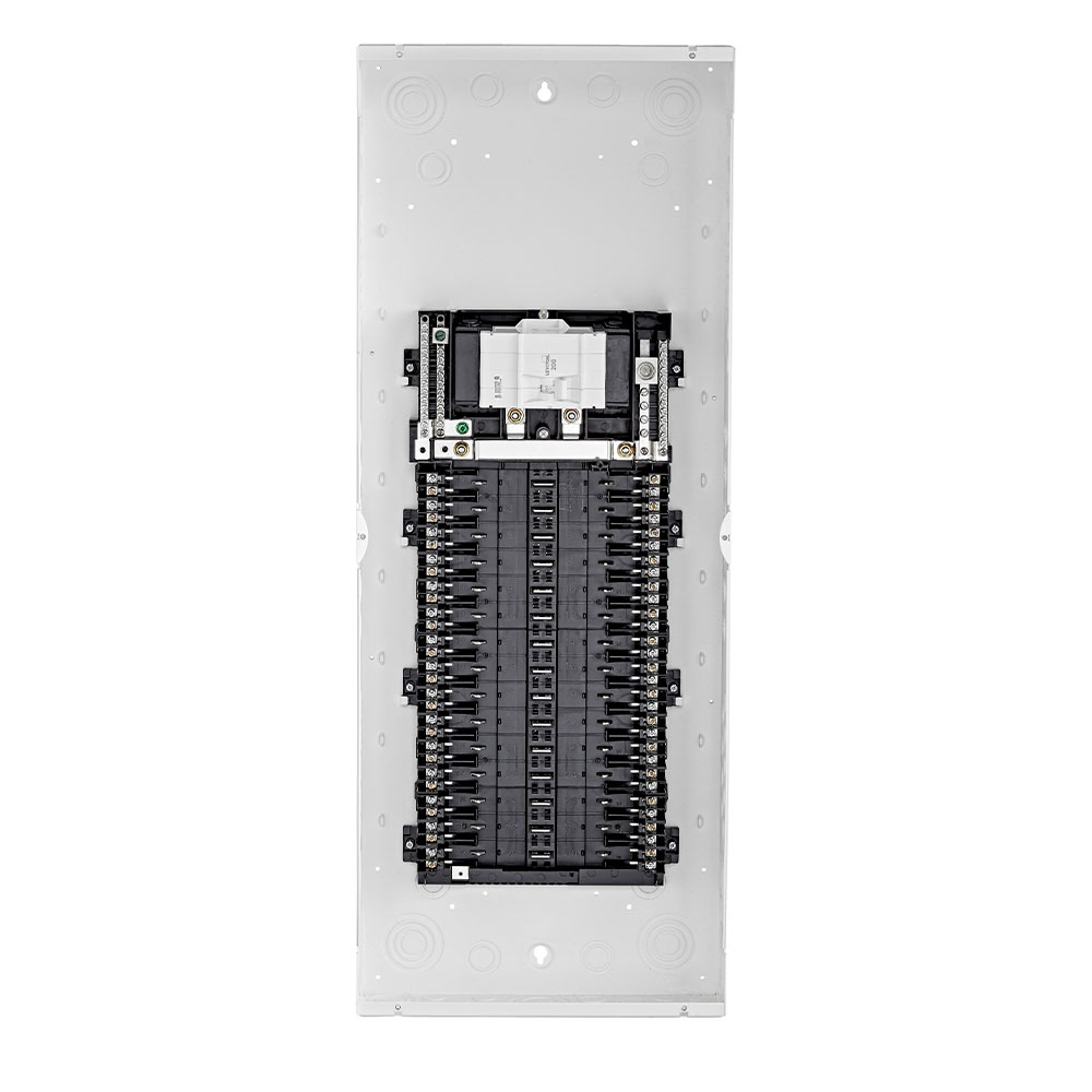 Product image for Leviton LP320-MB 200A 120/240V Main Breaker Load Center, 30 Spaces / 30 Circuits, Enclosure & Interior Only, NEMA-1 - White