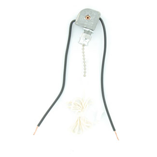 Product image for Leviton 10097-10 125/250 Volt 1/3 Amp 1-Pole On-Off Pull Chain Switch