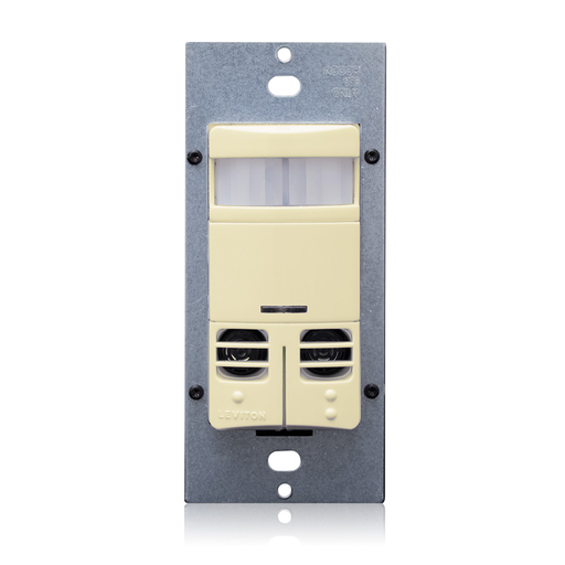 Occupancy Sensor, Multi-Technology (PIR Sensor / Ultrasonic Sensor), Wall Switch, Dual Relay, 2400SF, 120-277V, No Neutral, Ivory, Decora®