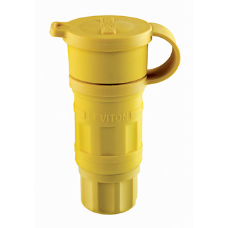 20 Amp, 125 Volt, NEMA 5-20R, 2P, 3W, Connector, Straight Blade, Industrial Grade, Grounding, Wetguard - YELLOW