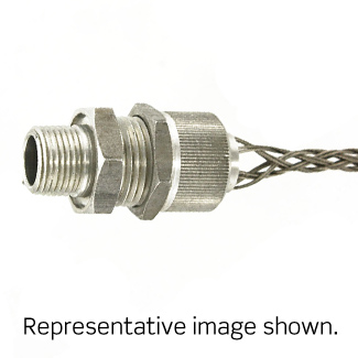 3/4 Inch, Straight, Male, Aluminum Body, Deluxe Cord Sealing Strain-Relief, .375 - .500 Cord Range