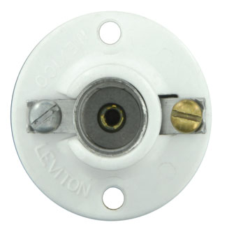 Candelabra Base, One-Piece, Keyless, Incandescent, Urea Lampholder, Pony Cleat, Single Circuit, Open Terminal, - White