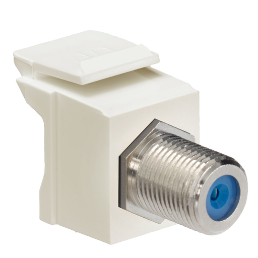 Feedthrough QuickPort F-Connector, Nickel Plated, Light Almond Housing