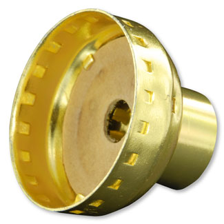 Metal cap with set screw, 1/4 IPS thread bushing, medium base, electrolier, decoral finish, washer and lining assembled
