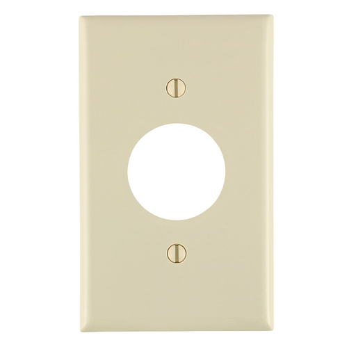 1-Gang Single 1.406 Inch Hole Device Receptacle Wallplate, Standard Size, Thermoplastic Nylon, Device Mount, - Light Almond
