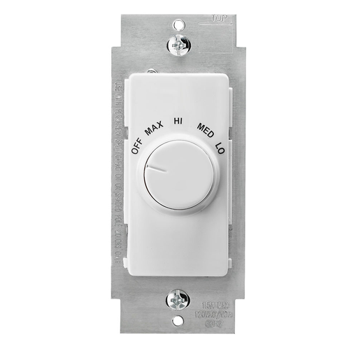 IllumaTech Rotary Fan Speed Control Switch, 1.5A, 4-Speed, Single Pole, Ivory