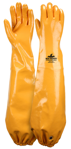 MCR Safety PredaFlex™ Work Gloves Shoulder Length Fully Coated with Nitrile Soft Interlock Liner Sandy Finish