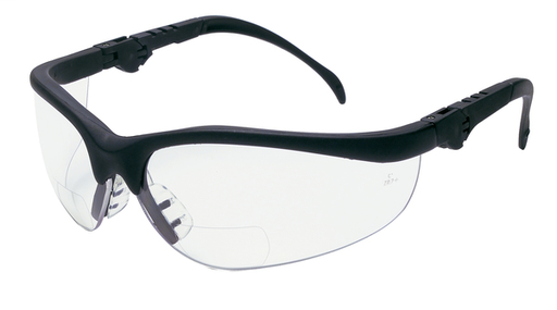 Klondike® KD3 Series Biofocal Readers Safety Glasses 1.5 Diopter Clear Lenses Soft Clear TPR Nose Piece