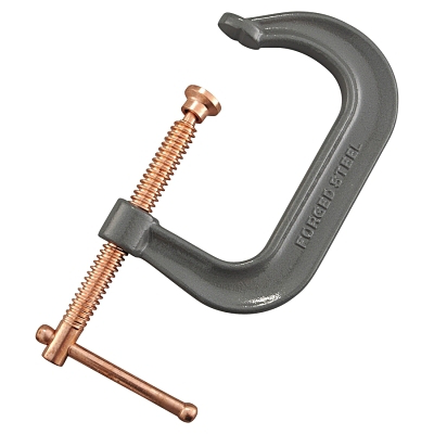 Drop Forged C-Clamp, Sliding Pin Handle, 6 in Throat Depth, 10 in L