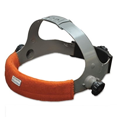Headgear Sweatband, 8-1/2 in x 1-1/4 in, FR Fleece Cotton, Orange