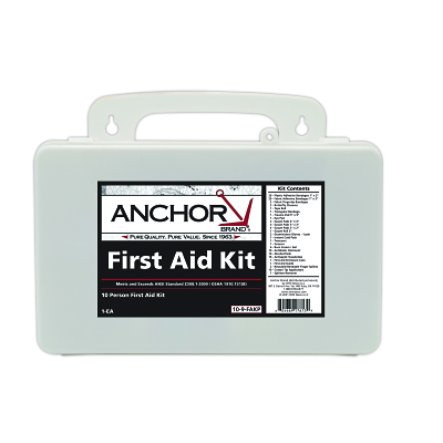 10 Person First Aid Kit, ANSI, Plastic