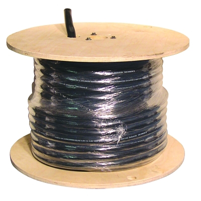 SOOW Non UL Power Cable, 6 AWG, 4 Conductors, 45 A, 250 ft, Black, Spool