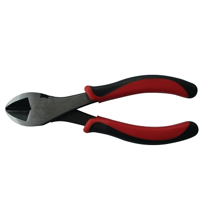 Diagonal Cutting Pliers, 6 in, Side Cut, Red/Black