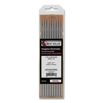 1.5%anthanated Tungsten Electrode, 1/8 in x 7 in, 10 PK