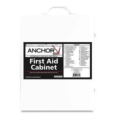 3 Shelf First Aid Cabinet Refill, Cardboard Case, Includes 640 Pieces