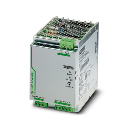 Phoenix Contact 2866776 100 to 240 VAC Input 24 VDC 20 Amp Output 480 W IP20 Din Rail Mount 1-Phase Power Supply Unit Product image for Phoenix Contact 2866776 100 to 240 VAC Input 24 VDC 20 Amp Output 480 W IP20 Din Rail Mount 1-Phase Power Supply Unit