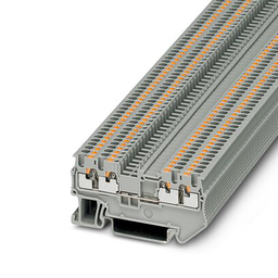 Phoenix Contact 3208197 500 Volt 17.5 Amp 26 to 14 AWG Gray Polyamide Push-In Connection Feed-Through Terminal Block