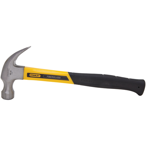Product image for Stanley 51-621 16 oz Curve Claw Fiberglass Nailing Hammer