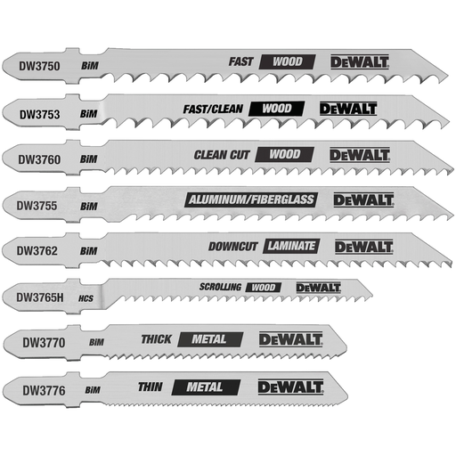 8 Pc. T-Shank Jig Saw Blade Set