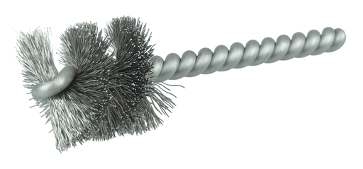 1" Power Tube Brush, .008" Stainless Steel Wire Fill, 1" Brush Length