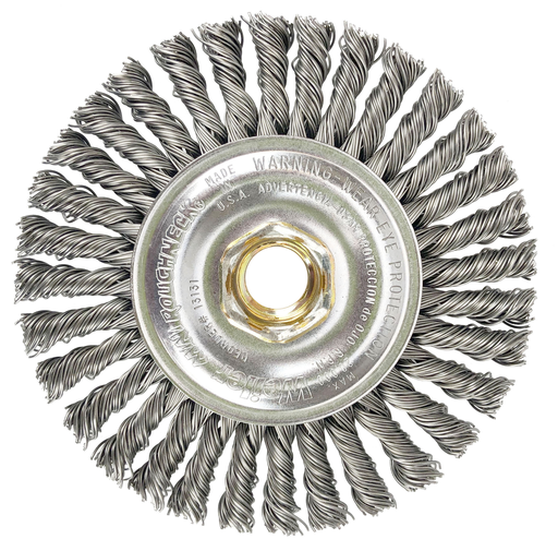 ROUGHNECK MAX 4" Stringer Bead Wire Wheel, .020" Steel Fill, 5/8"-11 UNC Nut