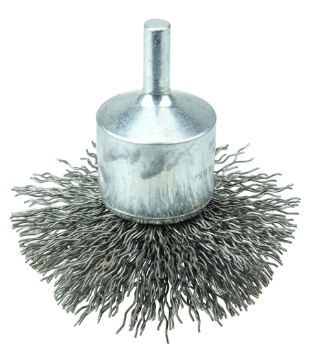 2-3/4" Circular Flared Crimped Wire End Brush, .020" Steel Fill