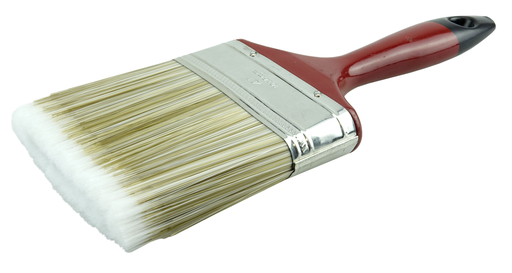 4" Varnish Brush, Poly/Nylon Fill, 3" Trim Length, Red Foam Handle